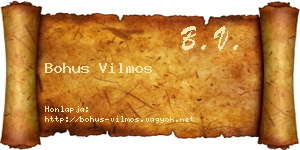 Bohus Vilmos névjegykártya