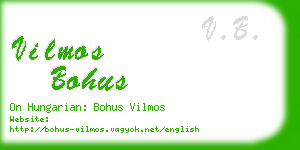 vilmos bohus business card